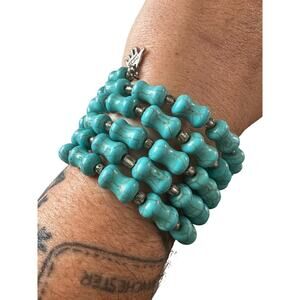 Faux Turquoise Wrap Bracelet